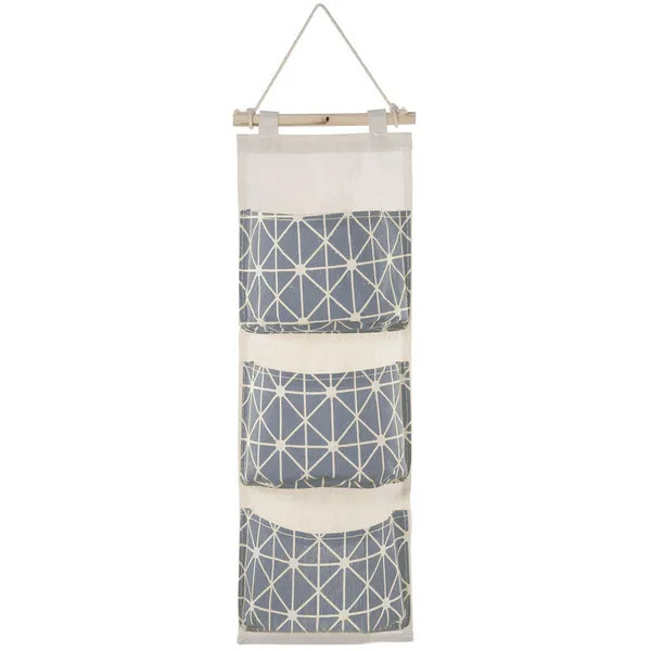 Wall Mounted Storage Bag Door Closet Hanging Storage Bag Organizer Waterproof 3 Pockets Pouch