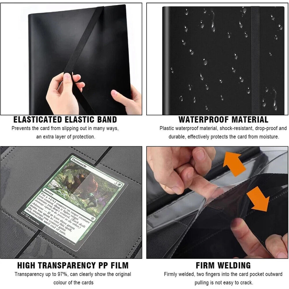 Trading Cards Album Folder 360 Pockets Card Binder Holder Game Card Sleeves Case