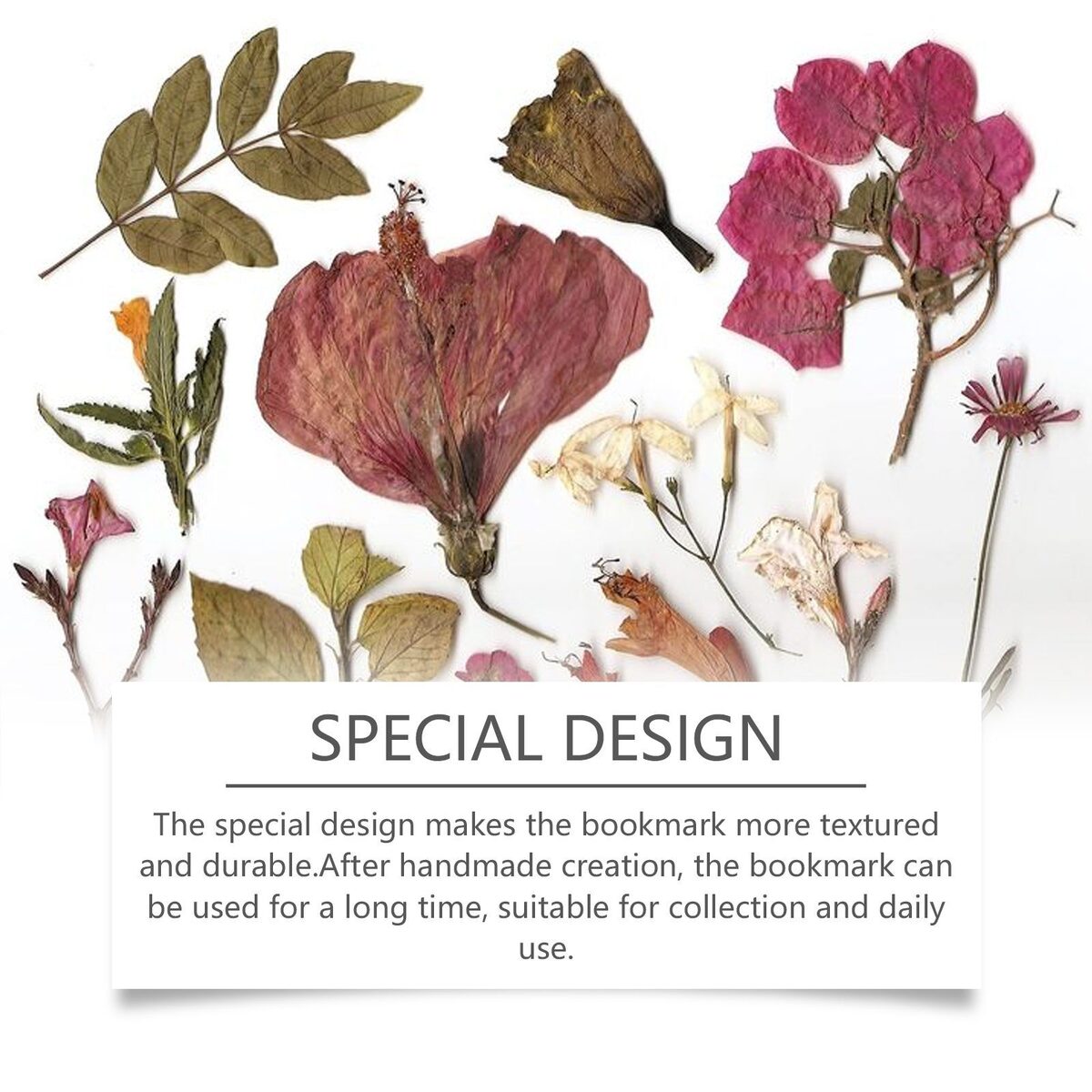 DOWMOO DIY Dried Flower Bookmark Kit, 20 Pieces