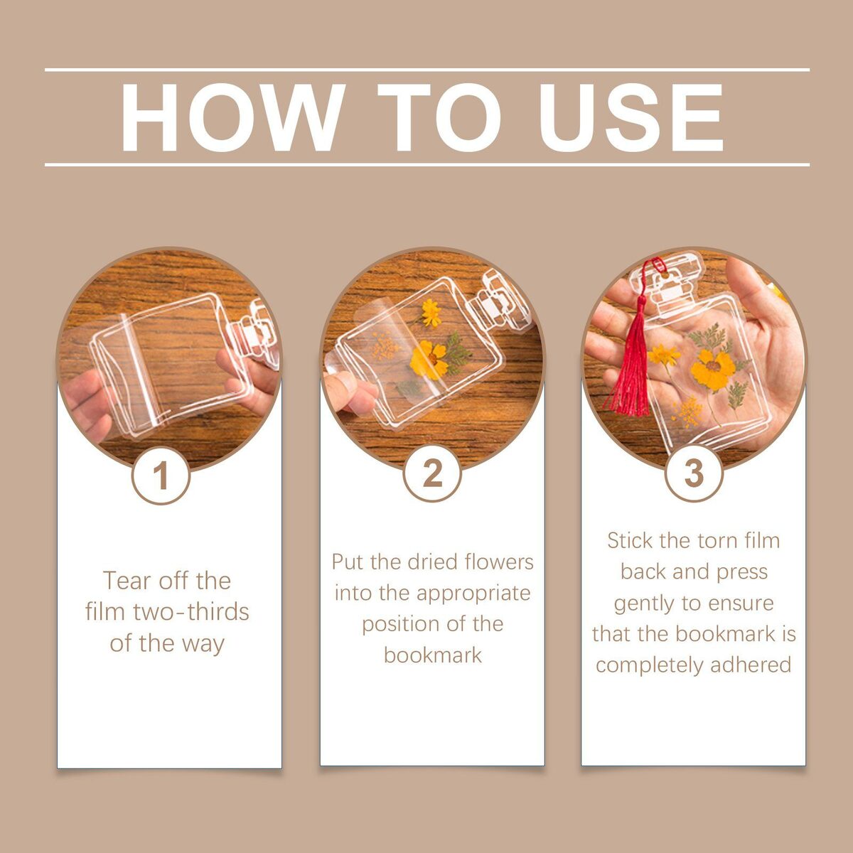 DOWMOO DIY Dried Flower Bookmark Kit, 20 Pieces